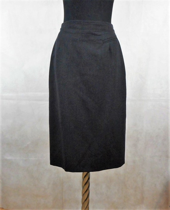 Vintage 90's Karl Lagerfeld Skirt,  Black Wool Cl… - image 2