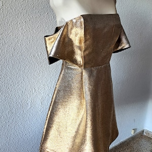 sandro off shoulder dress Sandro Palacio Lame Metallic Mini Dress Size 3 US Large L Off Shoulders New