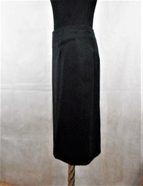 Vintage 90's Karl Lagerfeld Skirt,  Black Wool Cl… - image 4