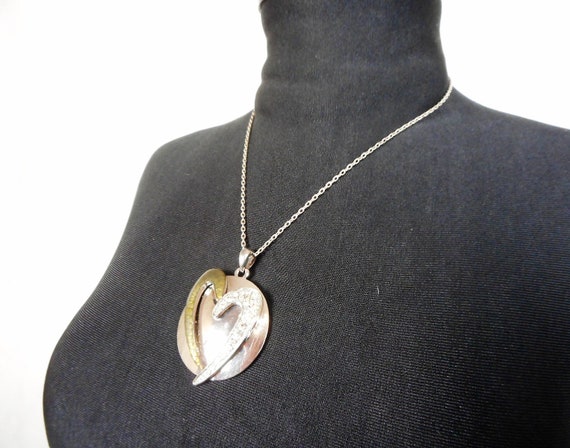 Vintage Guess Silver Tone Necklace, Guess Heart P… - image 3
