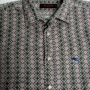 Etro Milano overhemd van geometrisch katoenen katoen, paarsgrijs, maat 43