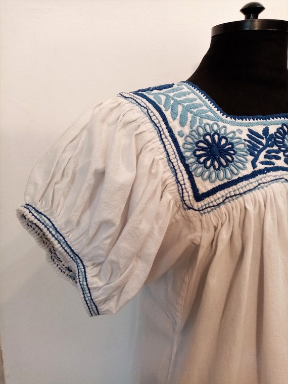 Antique Hand Embroidered Dress, Ethnic Rustic Sty… - image 4