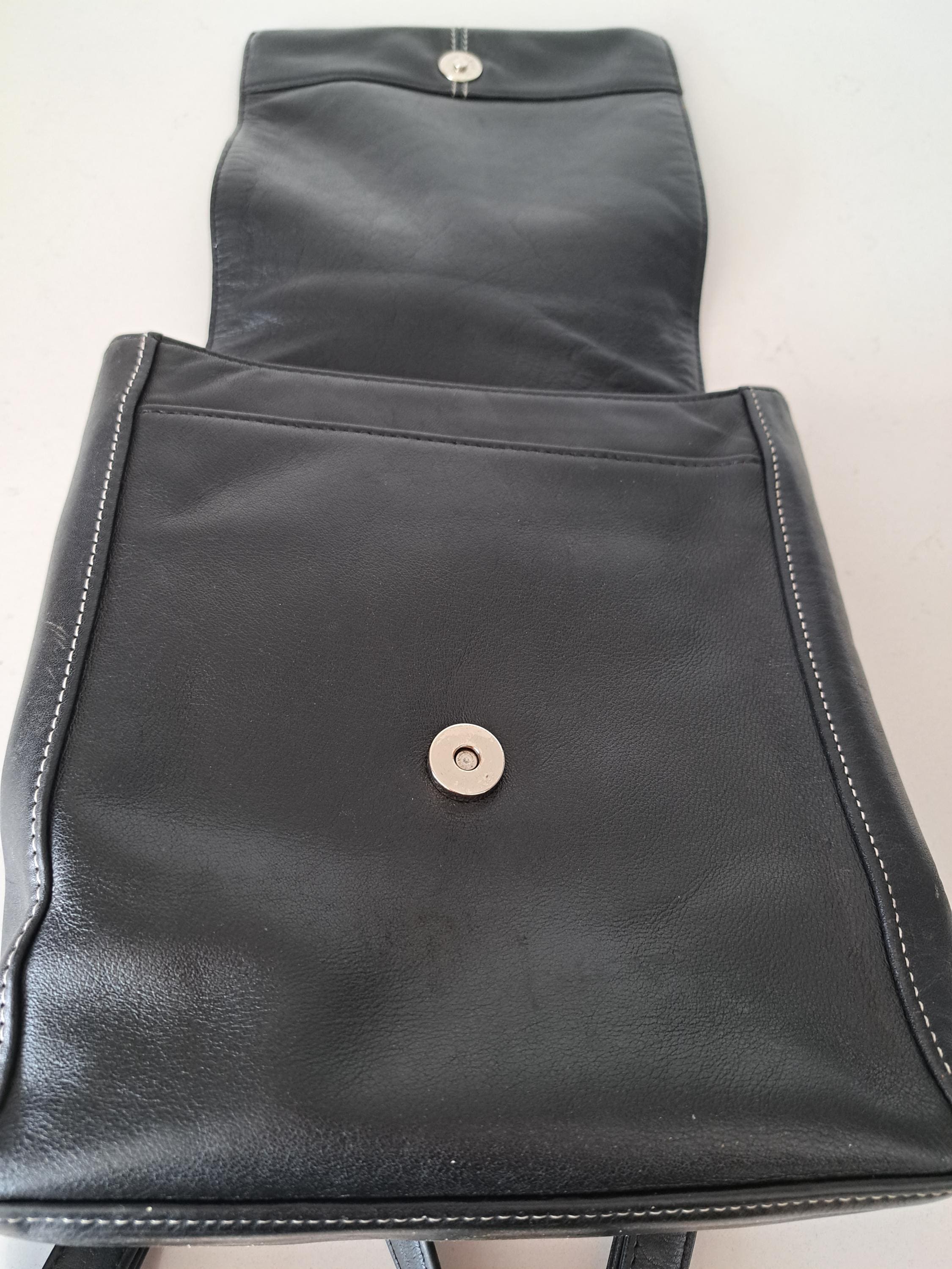 Vintage Bree Black Leather Small Backpack - Etsy