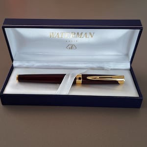 Waterman Vulpen, Vintage Waterman L'etalon Vulpen, Bordeaux Vulpen, 18K Penpunt met Doos, Medium