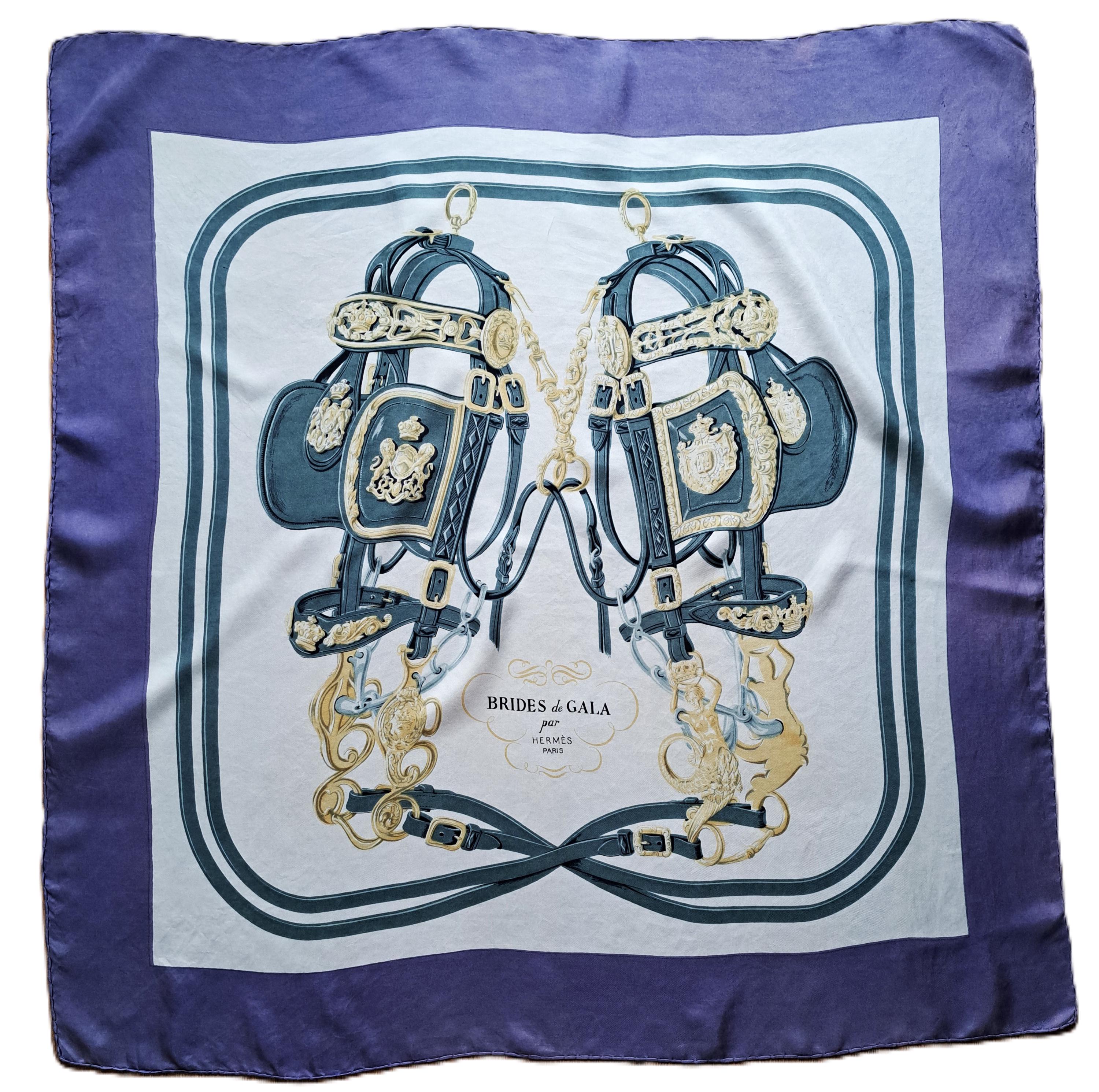 Hermès Brides de Gala シルクスカーフ　パープル Vintage Hermes Brides De Gala Silk Scarf in Purple - Etsy