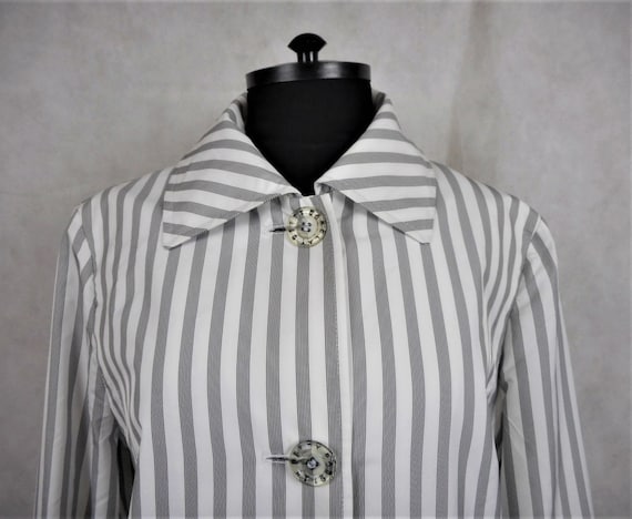 Vintage Betty Barclay Jacket Black & White Stripe… - image 5