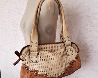 Gilda Tonelli Be Florence Bags Vintage Beige/brown Cut-out Leather