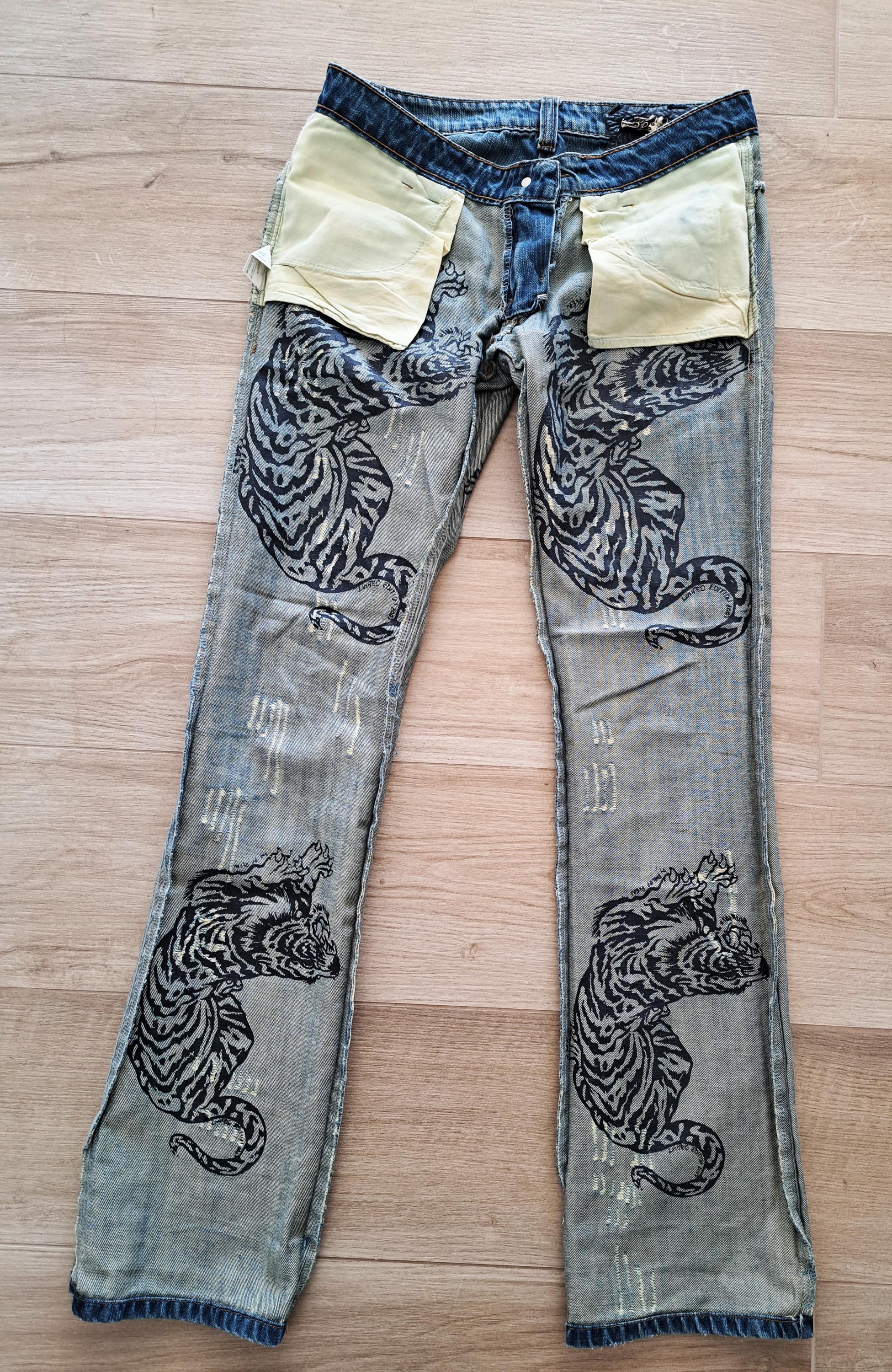 Philipp Plein Blue Jeans Straight Leg Skulls Jeans Vintage Made in