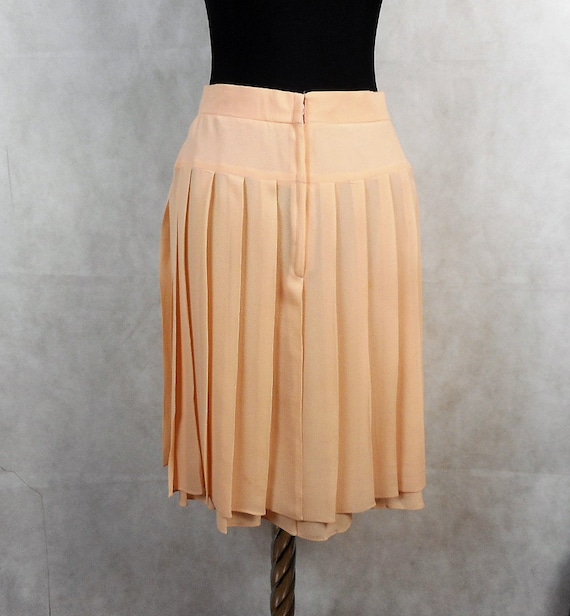 Rena Lange Vintage Skirt, Pleated Silk Skirt, Pea… - image 3
