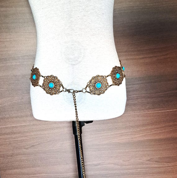 Vintage Chain Belt - Filigree Effect Circular Medallions and  display picture 3