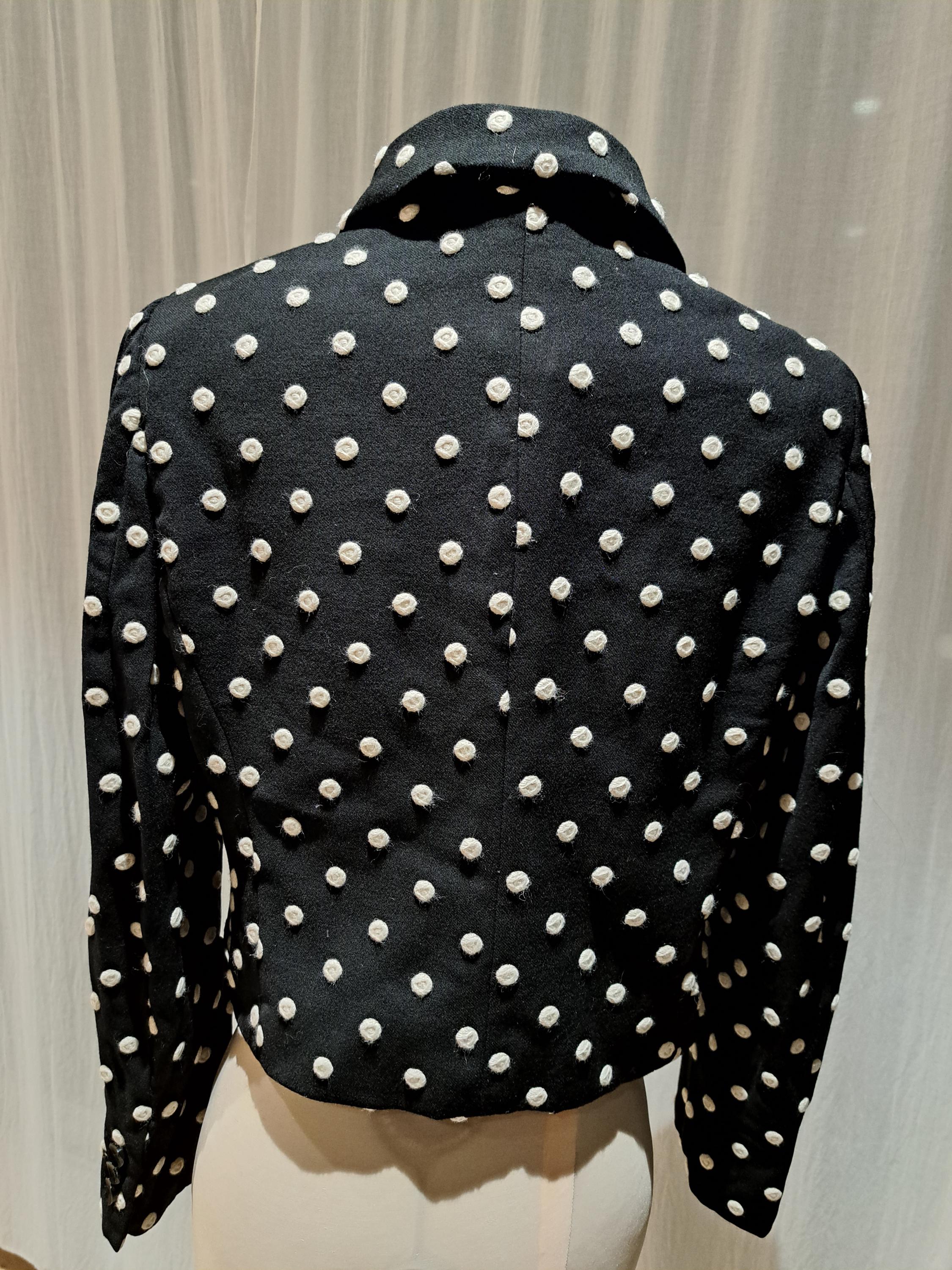 Vintage 90s Moschino Cheap and Chic Black White Polka Dot