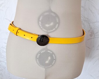 Vintage 80S Woven Belt Yellow Leather Stéphane Kélian - Etsy display picture 2