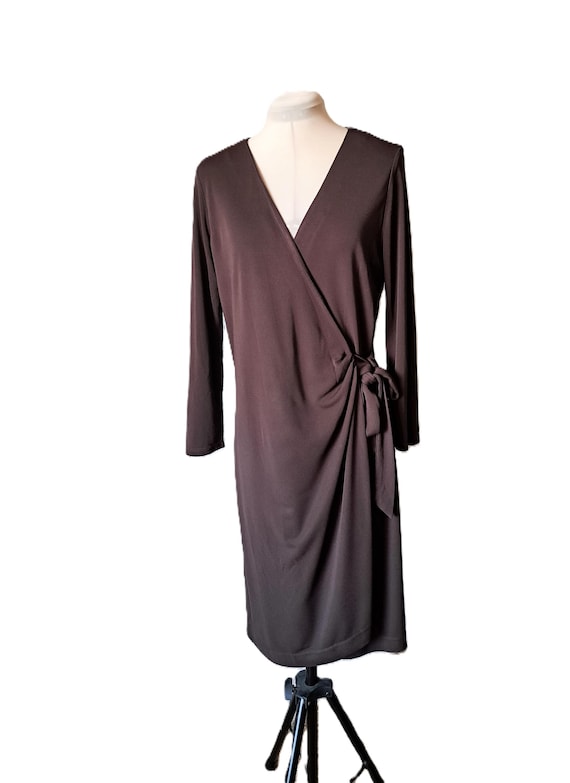 Lauren Ralph Lauren Brown Viscose Midi Wrap Dress - Size 8 - Etsy Lauren Ralph Lauren Brown Viscose Midi Wrap Dress - Size 8 - Etsy