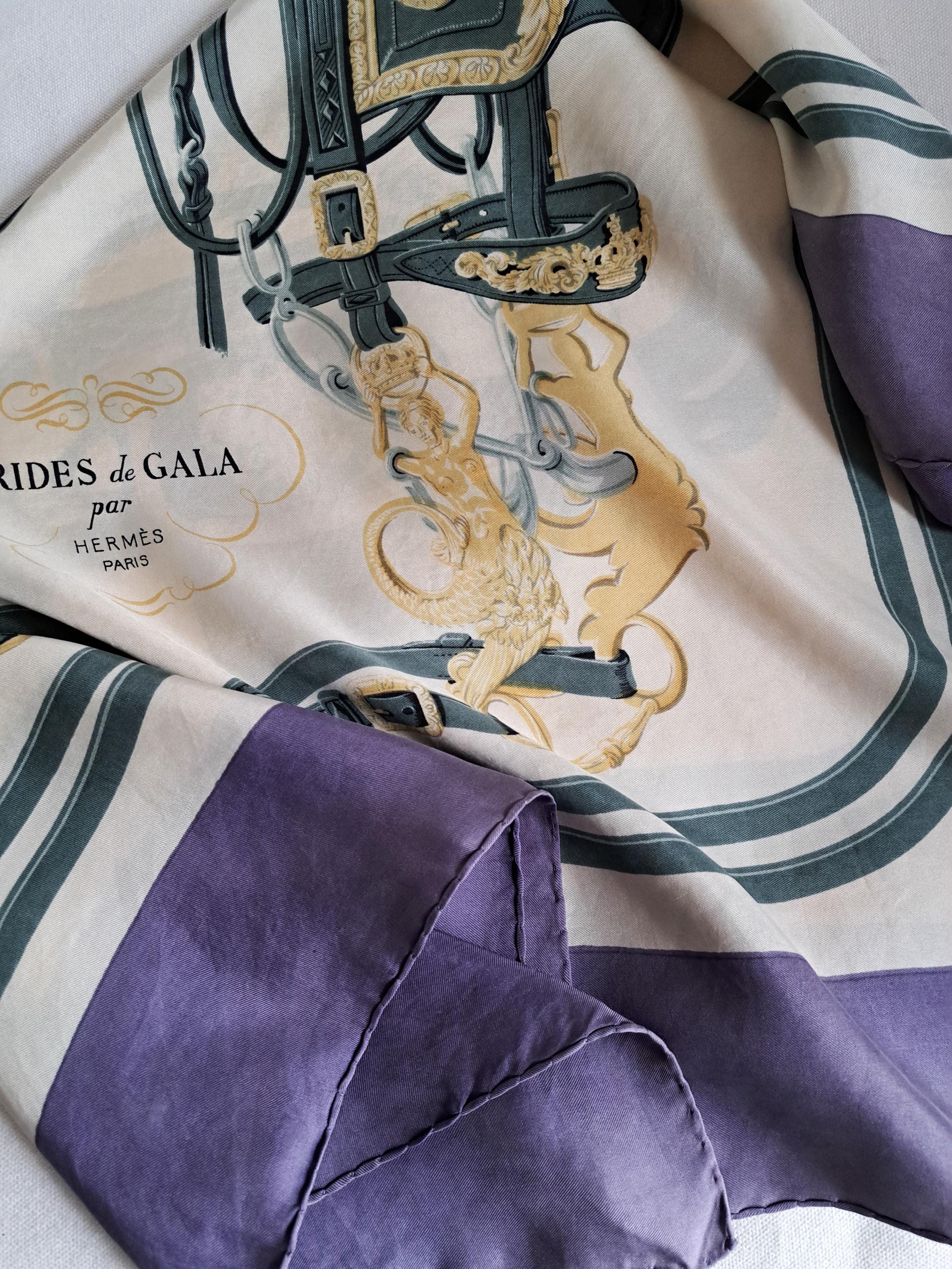Vintage Hermes Brides De Gala Silk Scarf in Purple - Etsy