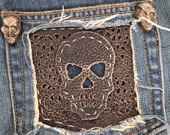 Philipp Plein Blue Jeans Straight Leg Skulls Jeans Vintage Made in