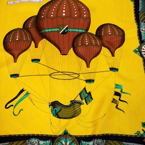 Vintage Janine Scarf Creation de Paris Balloons Nautical Silk Scarf