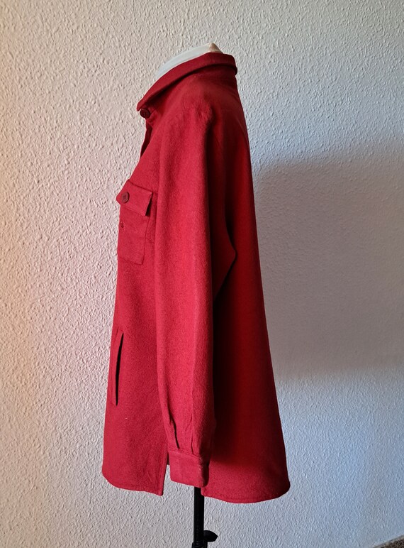 Vintage Burberry London Women's Red Wool Shirt Po… - image 5