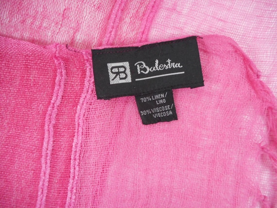 Vintage Renato Balestra Scarf, Pink Linen and Vis… - image 6