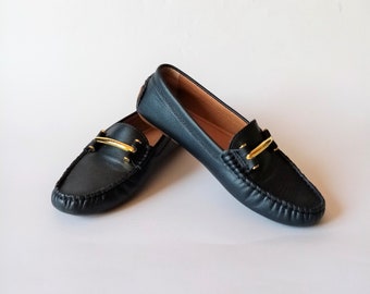 Lauren Ralph Laurent Women Slip-on Loafer Ralph Laurent Leather Moccasin Navy Leather Loafer