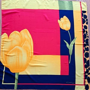 Costantino Roma Scarf: Floral Animal Print, Retro Italian Fashion