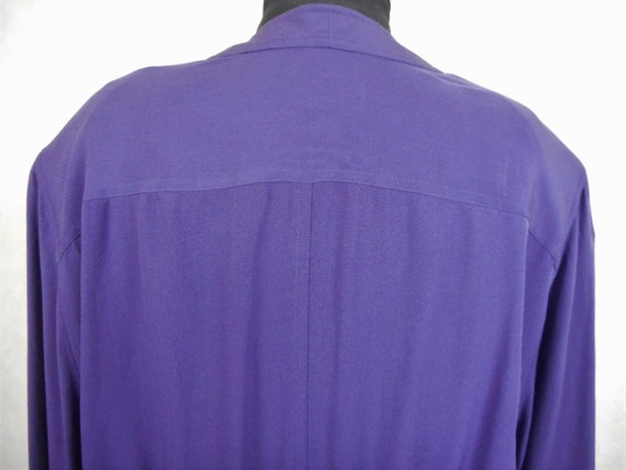 Vintage 90s Silk Jacket Otto Kern Purple Bomber B… - image 7