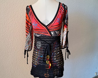 SAVE THE QUEENイタリア製総柄Mサイズy2kカットソーグランジ平成 SAVE THE QUEENイタリア製総柄Mサイズy2kカットソーグランジ平成