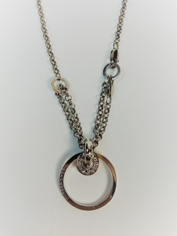 Dyrberg Kern Double Chain Shiny Silver Circle Pend