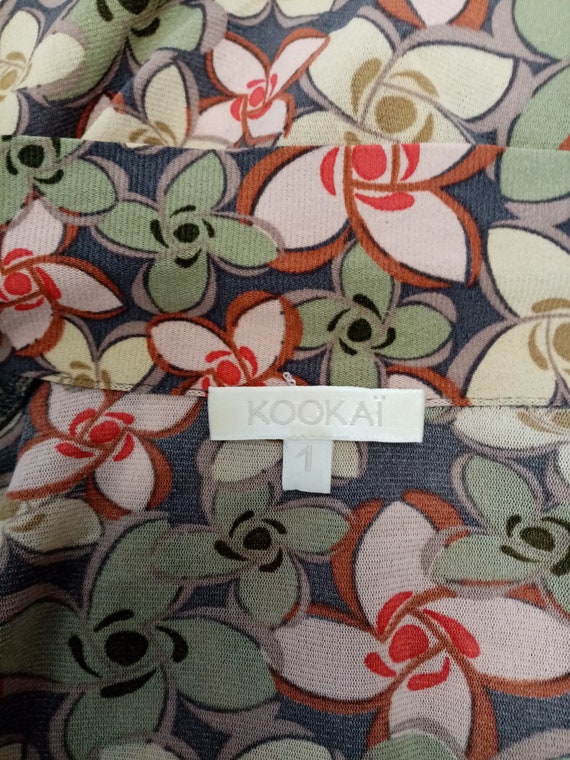 Vintage Kookai Multicolor Floral Print Mesh Shirt Size 1 