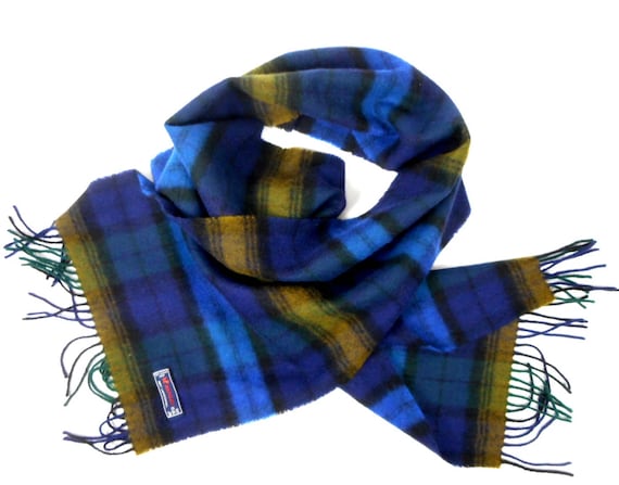 Tartan wool scarf, Hemley scarf, plaid lambswool s