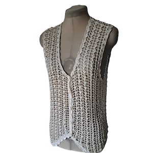White crochet deals vest