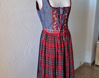 German Dirndl Dress,  Austrian Tyrol Folk Dress, Trachten Dirndl Dress, Pleated Dirndl Midi Dress, Women's Oktoberfest Dress, Size 38