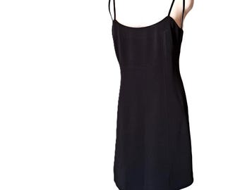 Vintage 80 Ungaro Black Slip Dress Size 10