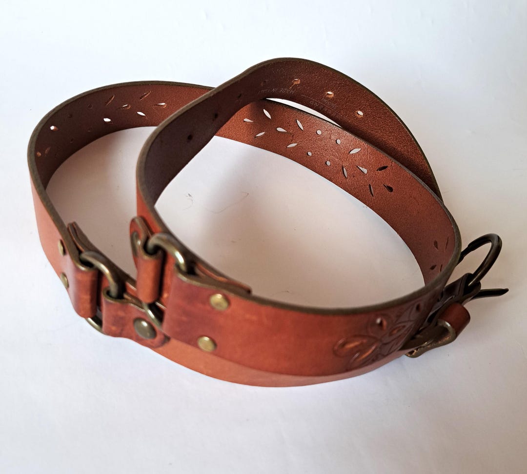 Weekend Max Mara Italy Womens Small Oversized Leather Waist BELT Braided Brass Women main image 4