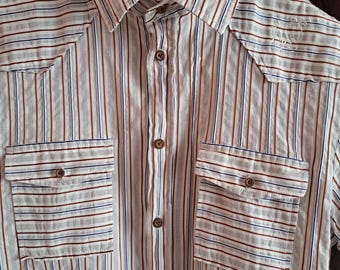 Chemise Diesel Vintage Pour Homme - Style Cowboy Western Bleu, Taille XL, Made In Italy