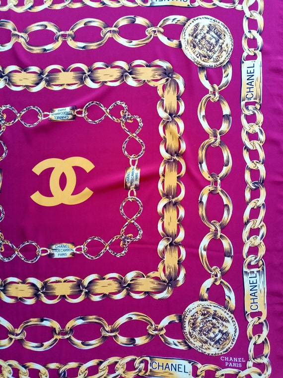 CHANEL ヴィンテージスカーフ カメリア×31RUECAMBON ピンク IKZ-251 CHANEL ヴィンテージスカーフ カメリア×31RUECAMBON ピンク IKZ-251
