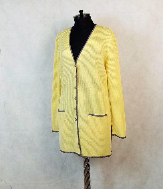 Vintage Escada Sweater Cardigan Pale Yellow Wool Rayon Jacket - Etsy Denmark