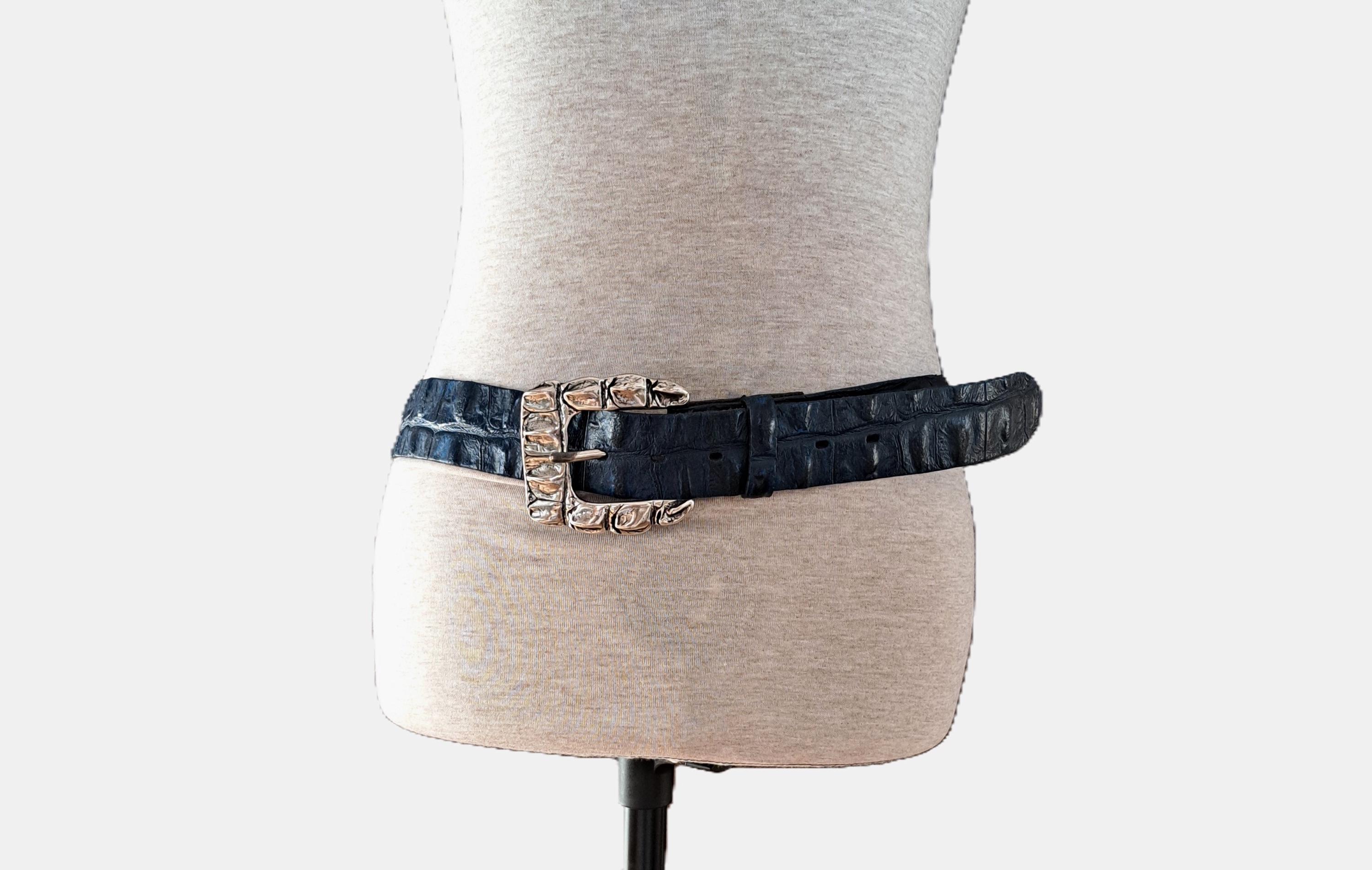 Navy Croc Belt - Etsy display picture 1