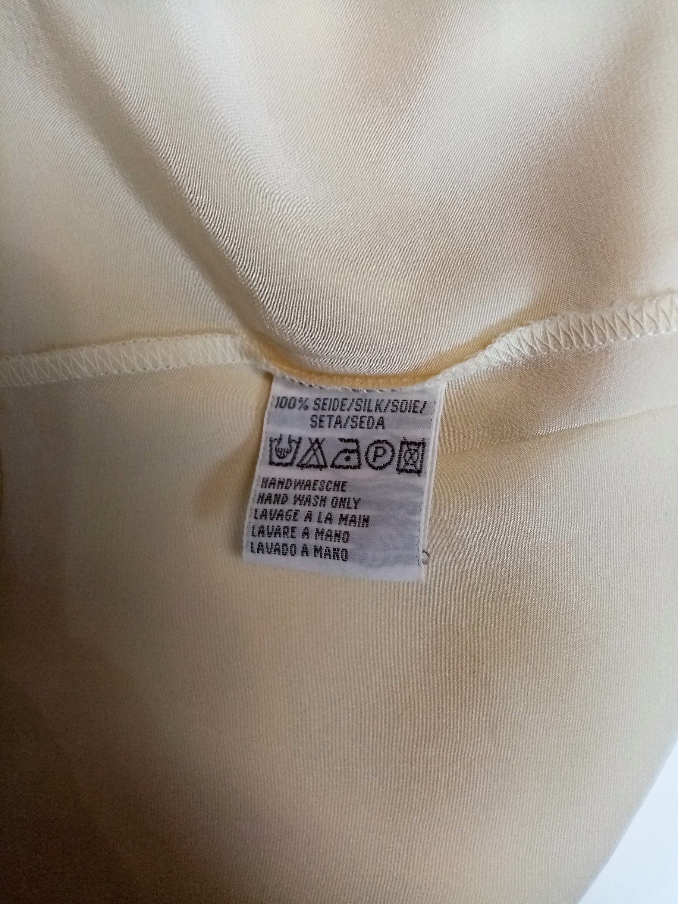 Vintage 100 Soie Peter Hahn Blouse Ivoire Manches Longues Plisse Soie Blouse Grande Taille Etsy France