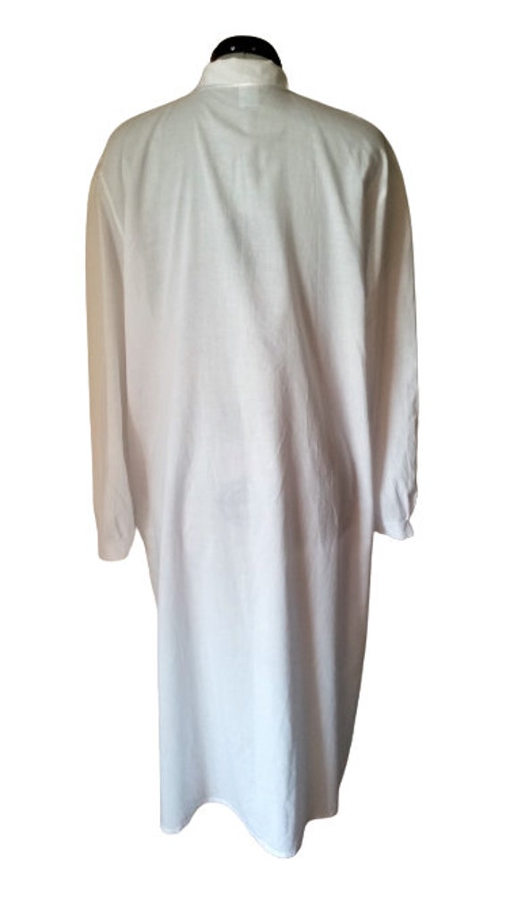 Vintage Cotton Nightdress, Embroidered White Slee… - image 9
