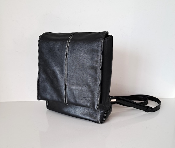 Vintage Bree Black Leather Small Backpack - Etsy display picture 1