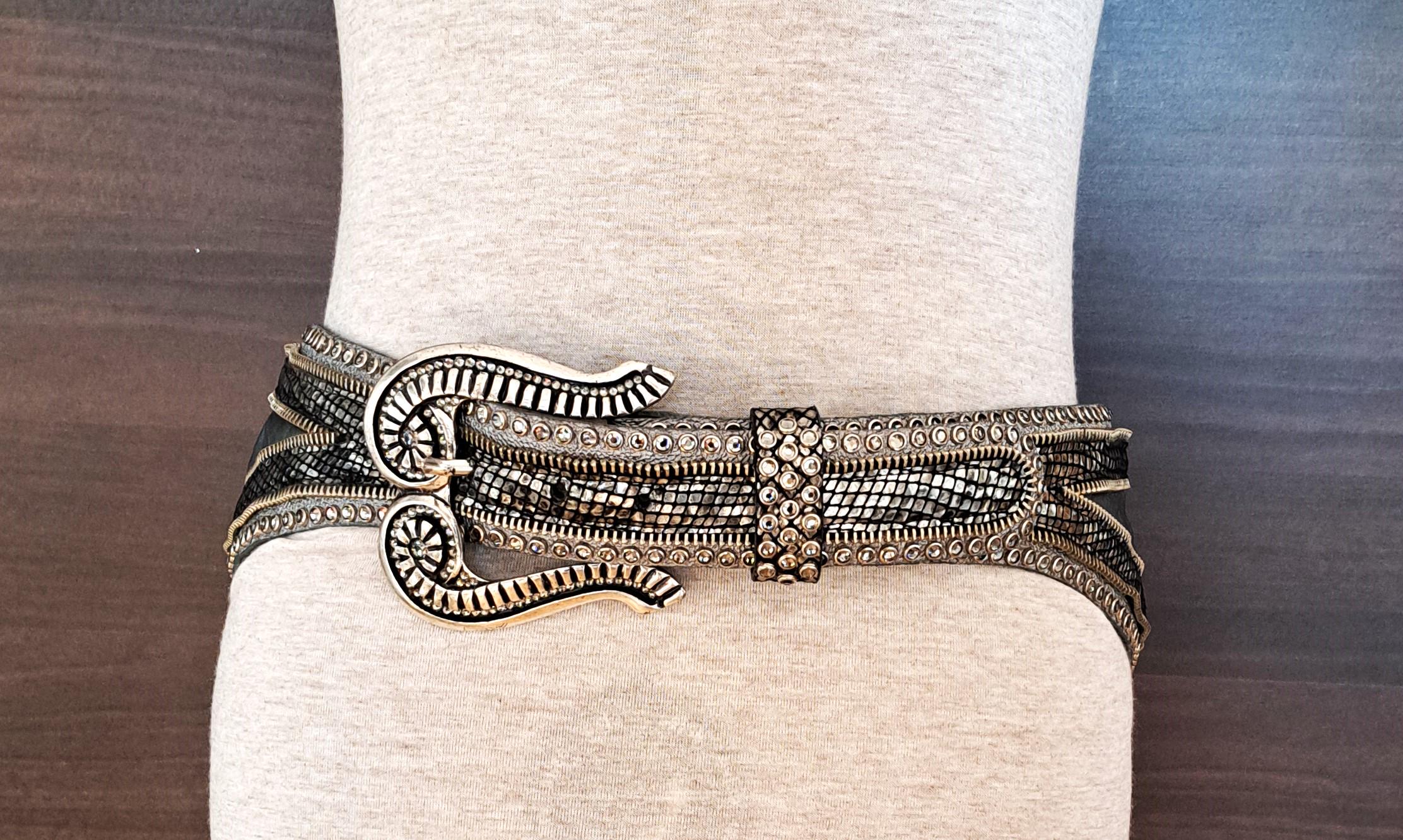 Vintage Kippys Crystal Belt -asymmetric Western Glam - Etsy Israel