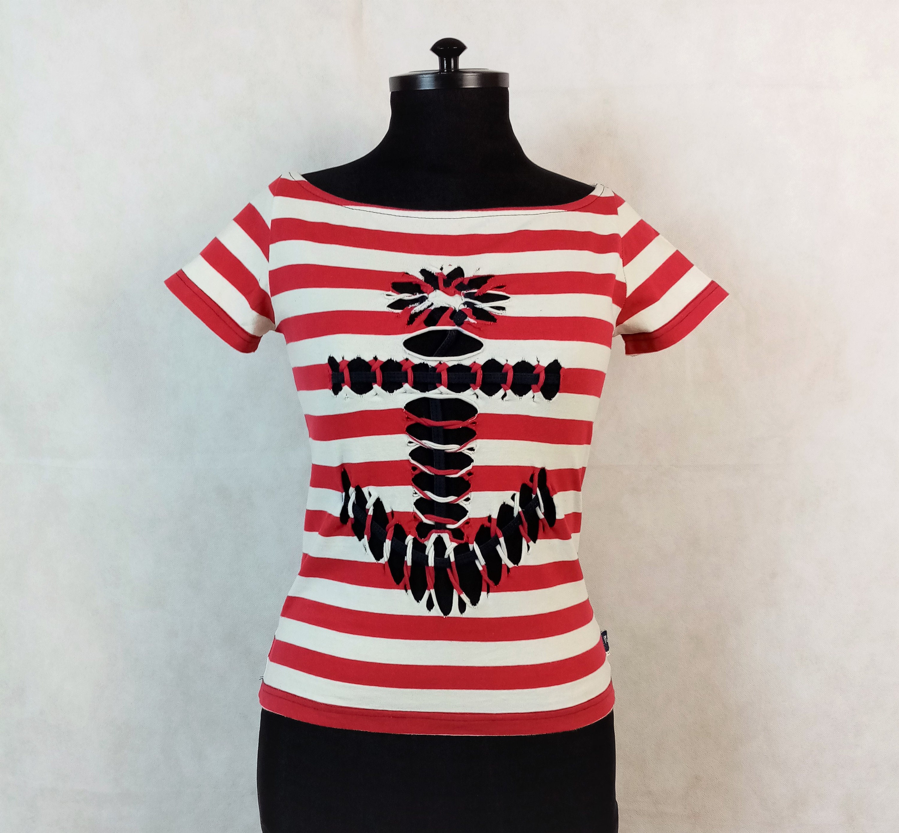 Vintage Jean Paul Gaultier Striped T-shirt With Anchor Motif