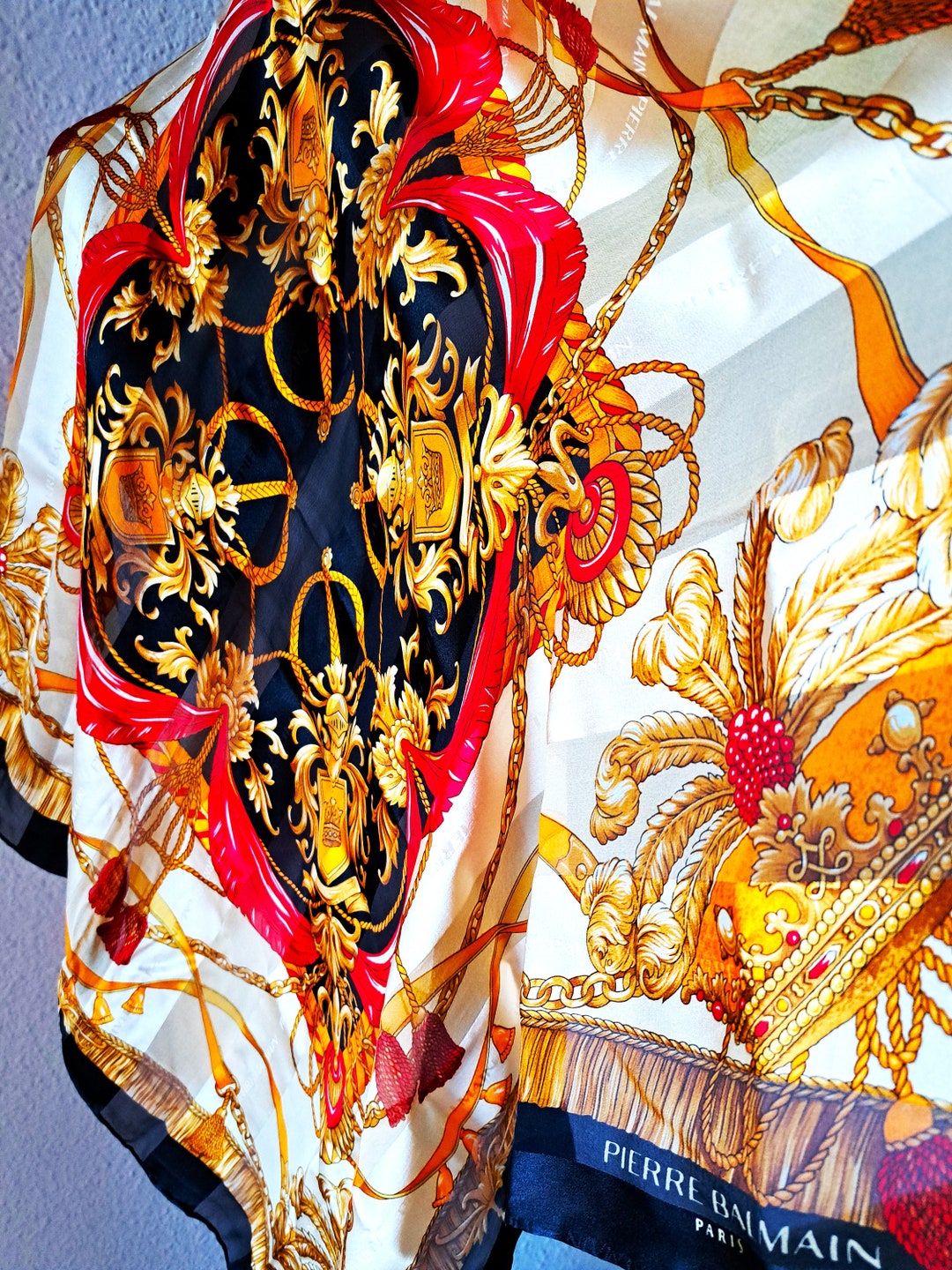 Scarf Balmain Foulard Buy Vintage Pierre Balmain Paris Silk Scarf