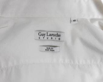 Guy Laroche White Cotton Dress Shirt Size 40