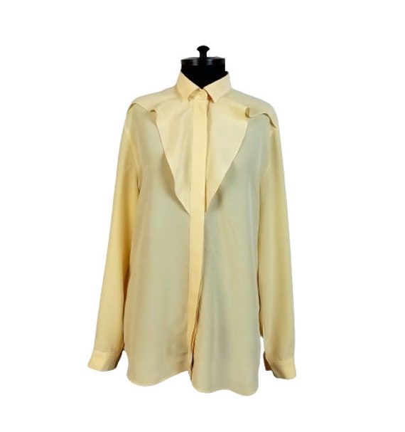 Paul & Joe Women's Silk Shirt Ruffle Detail Pale Yellow -  Denmark