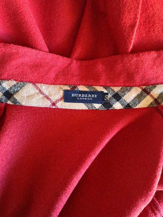 Vintage Burberry London Women's Red Wool Shirt Po… - image 9