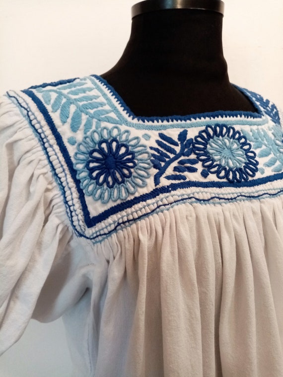 Antique Hand Embroidered Dress, Ethnic Rustic Sty… - image 5