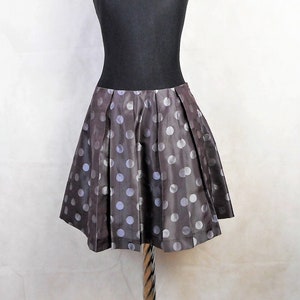 Tara Jarmon Taffeta Skirt: Metallic Polka Dot Pleated Mini with Pockets