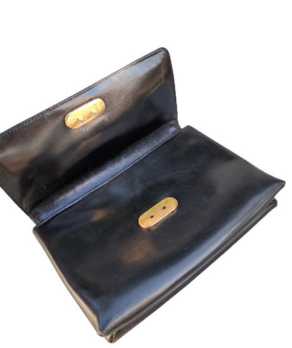 Vintage 60s Loewe Bag, Luxsury Black Leather Mini… - image 6