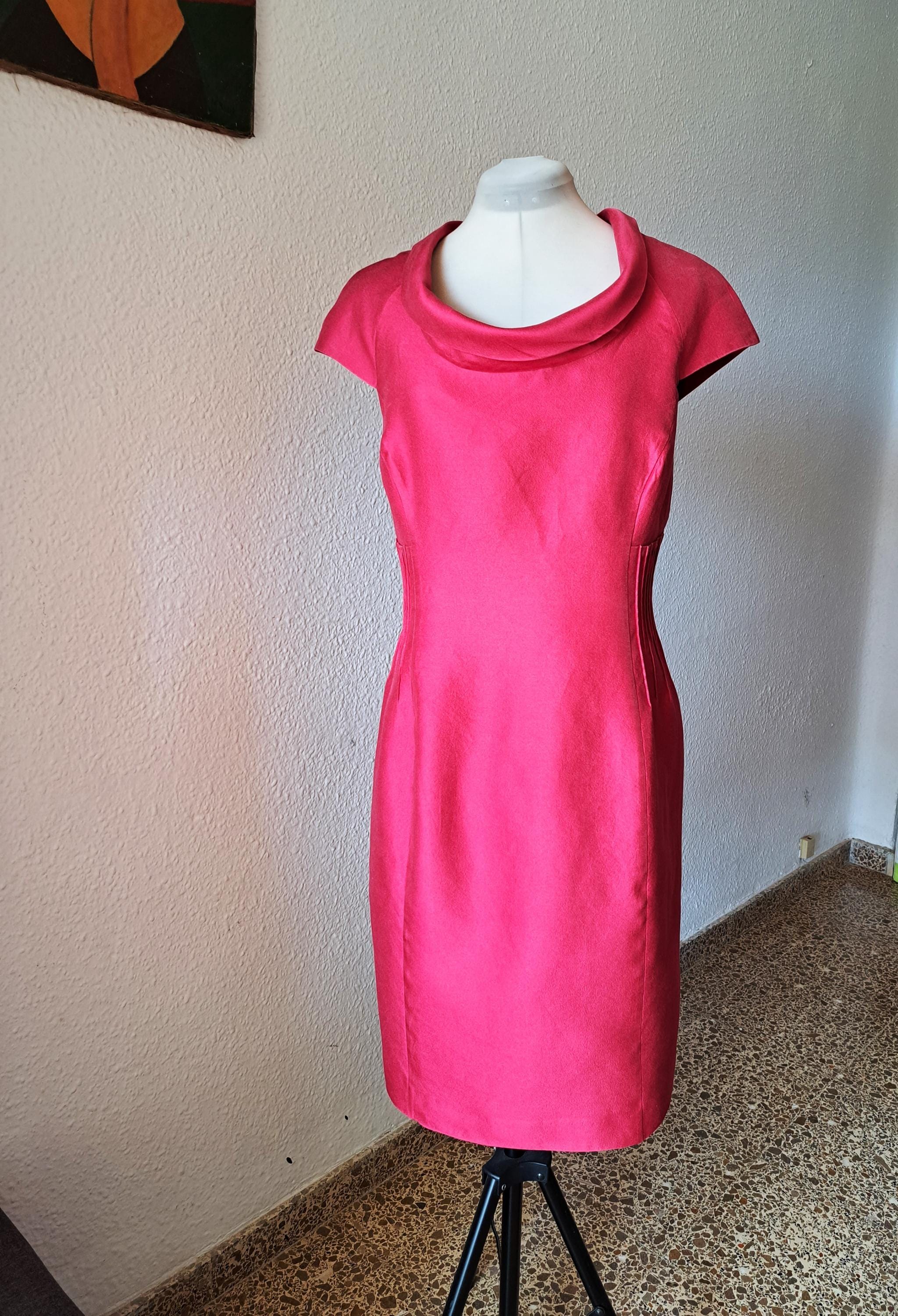 Vintage 90s Armani Collezioni Dress Ruby Pink Cotton and Silk Dress Short Sleeve Pintuck Detail Sheath Dress L Etsy Canada